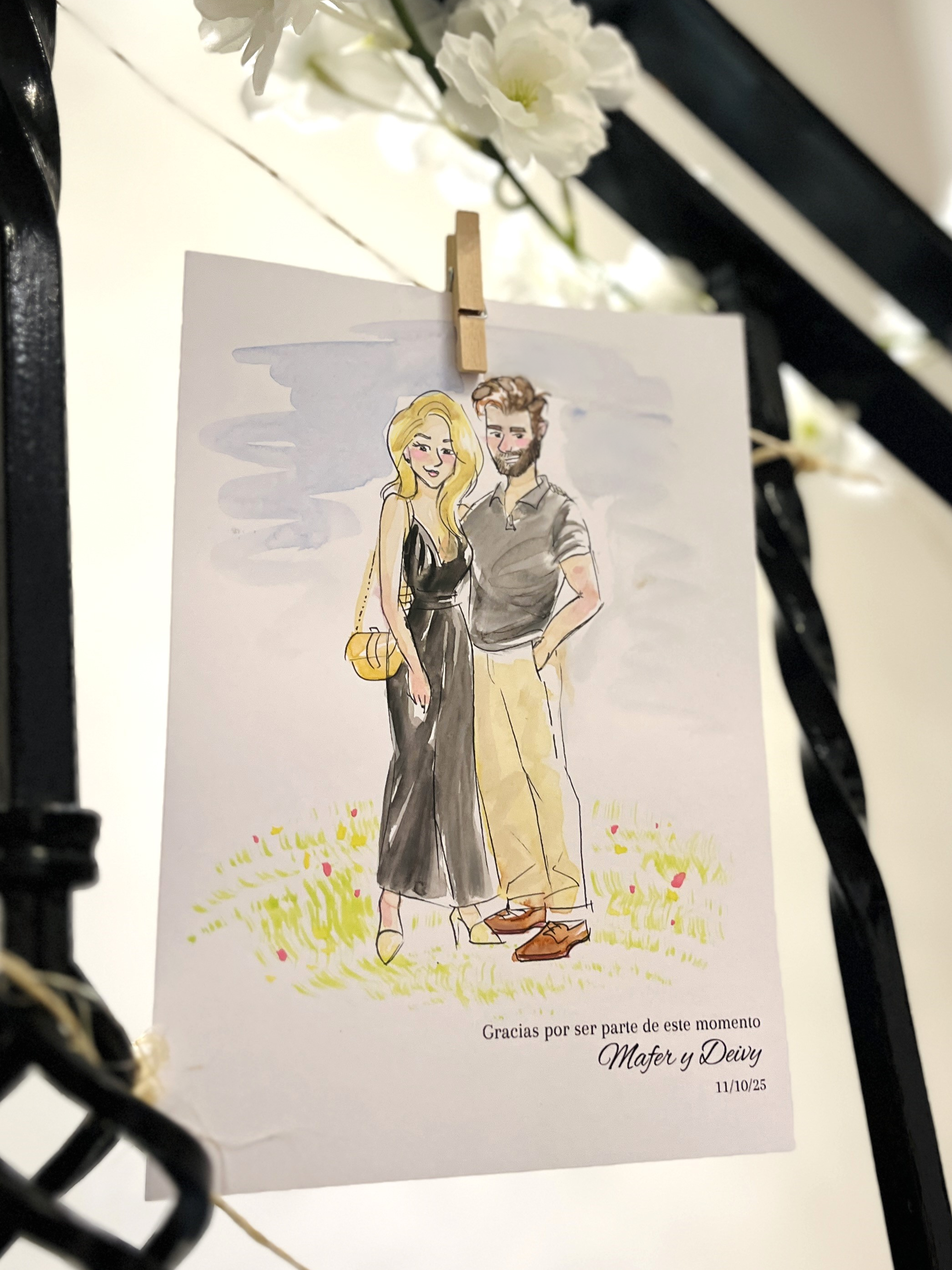 Acuarela terminada de una pareja